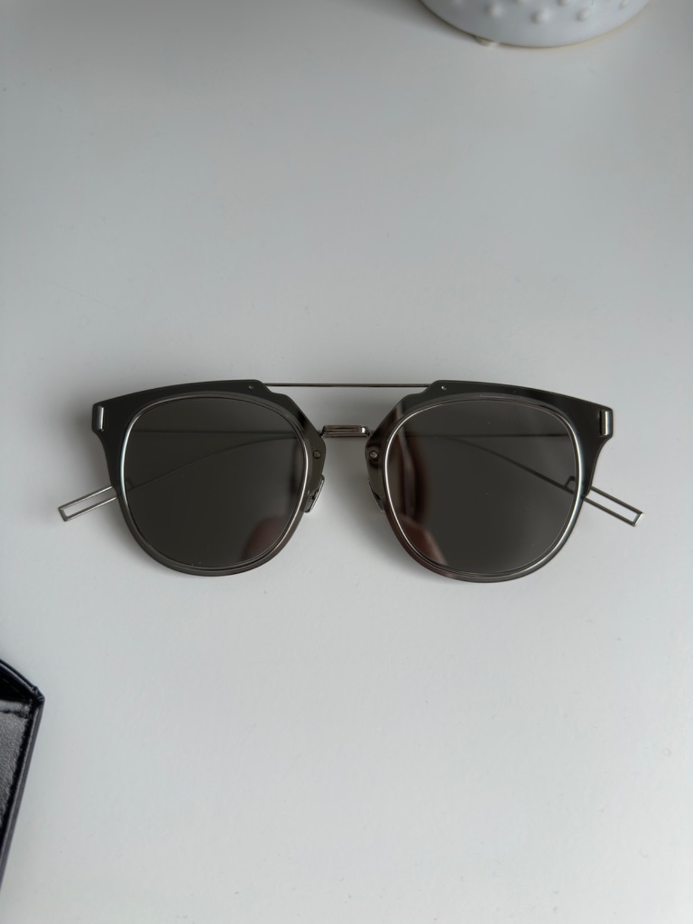 Dior Navy Blue Textured Eyewear Box with Silver Logo - Picture 2 of 5